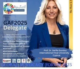 Prof. Dr. Şerife Gündüz ve Uluslararası Final Üniversitesi Çevre Araştırma Merkezi’ne Global Advocacy Ödülü