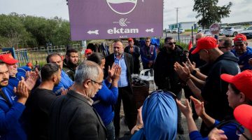 Çeler, Ektam Kıbrıs Ltd. çalışanlarının eylemine destek belirtti