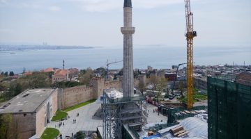 Ayasofya’nın kuzeydoğu minaresinde restorasyon tamamlandı