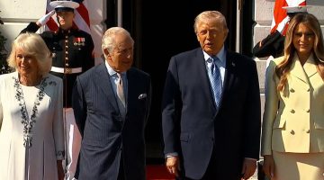 ABD Başkanı Trump, Beyaz Saray’da İngiltere Kralı 3. Charles’ı resmi törenle karşıladı