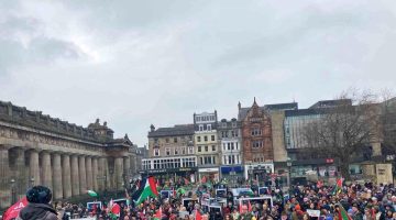 İskoçya’nın başkenti Edinburgh’da Filistin’e destek eylemi