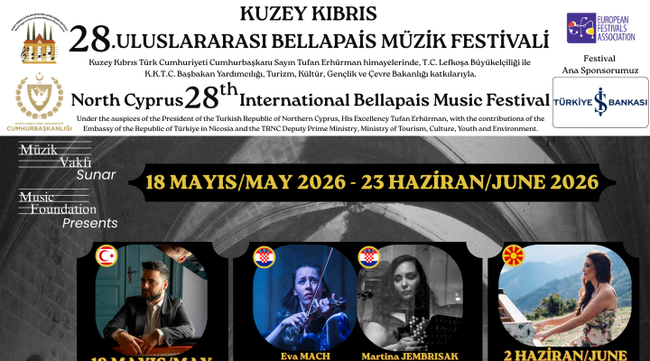 Kuzey Kıbrıs Uluslararası Bellapais Müzik Festivali pazartesi günü başlıyor