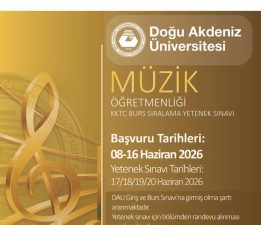 DAÜ Müzik Öğretmenliği Programı Yetenek Sınavı 17-20 Haziran tarihleri arasında yapılacak