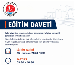 Girne Belediyesi “Gıda Hijyeni ve Güvenliği Eğitimi” düzenliyor